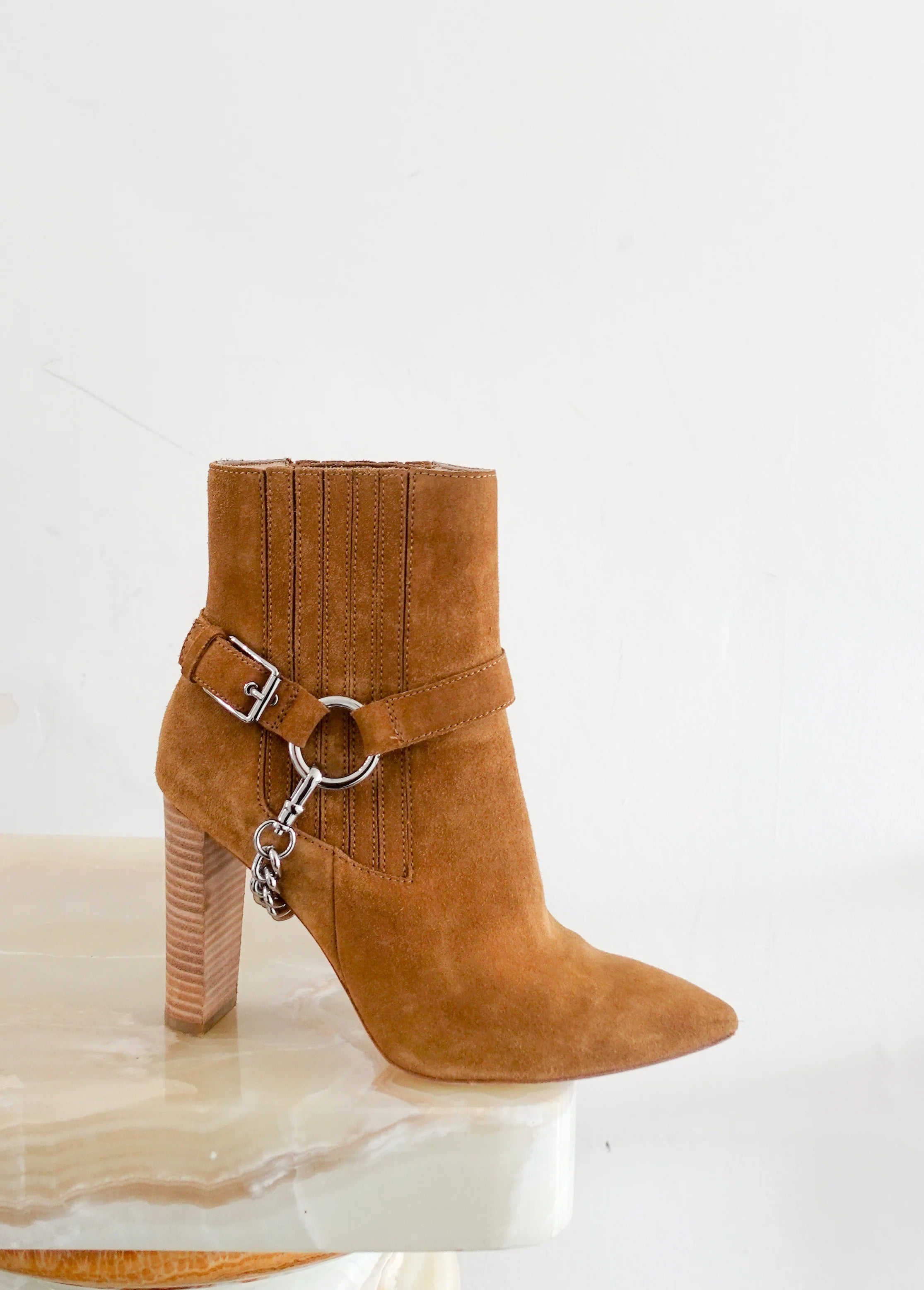 Cowboy suede ankle boots