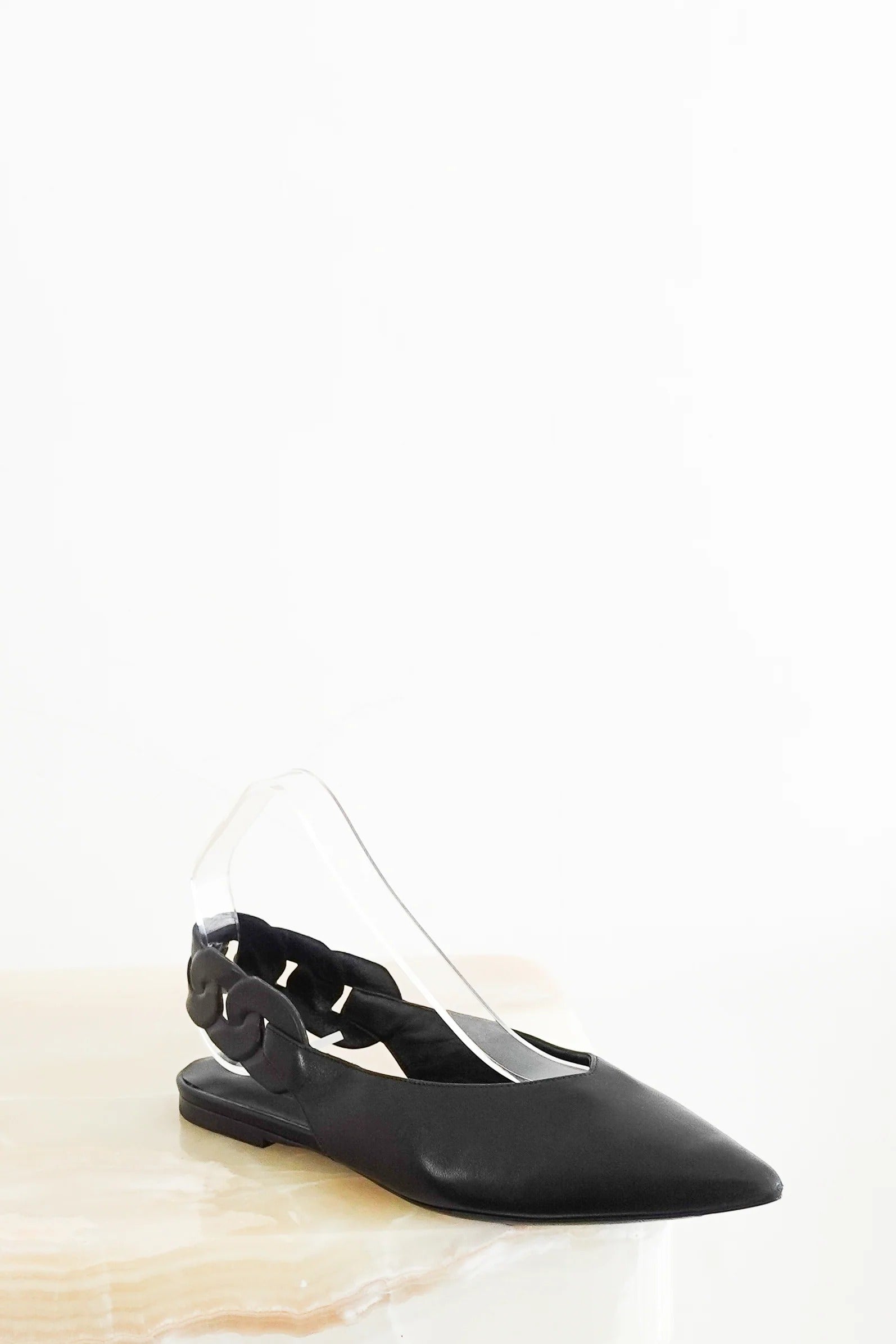 Hermès Gabriela Black Slingback Flats with a Pointed