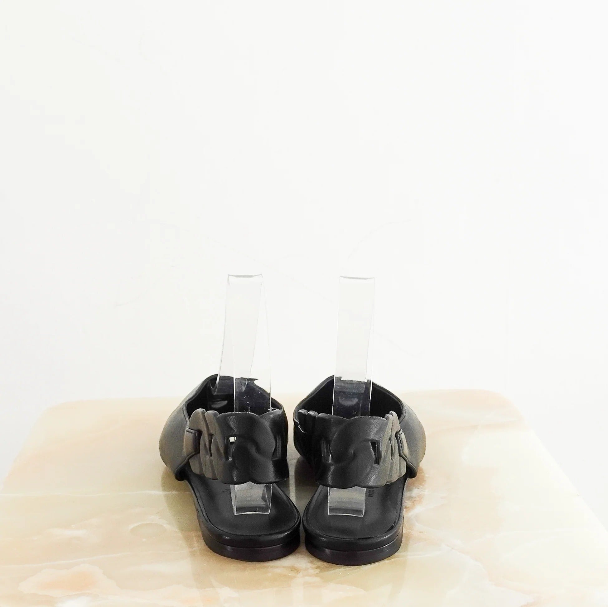 Hermès Gabriela Black Slingback Flats with a Pointed